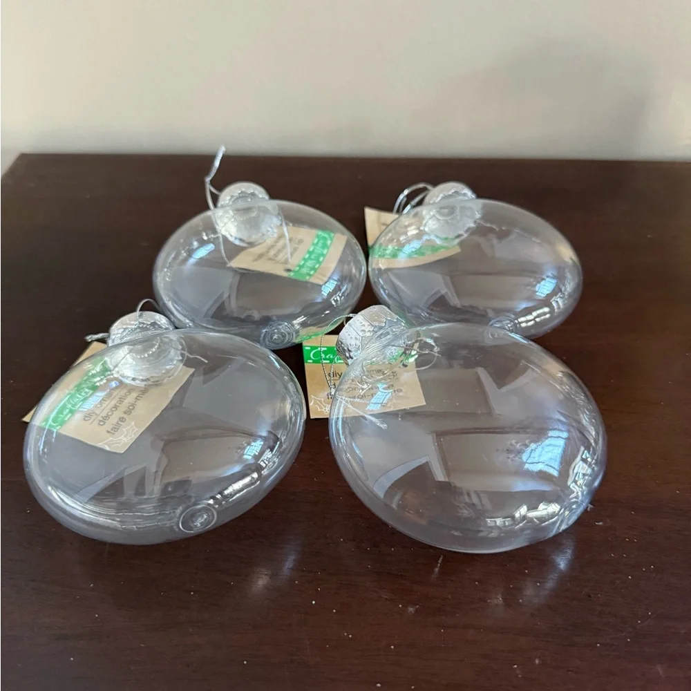 New! Lot of 9 DIY Fillable Christmas Holiday Ornaments,